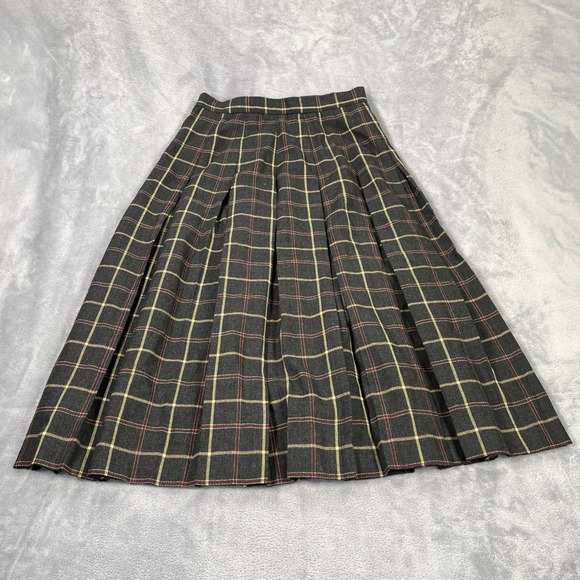 Jos. A. Bank Dresses & Skirts - Vintage 90s Jos A Bank 12 Plaid Wool Pleated Skirt Dark Academia Preppy Midi